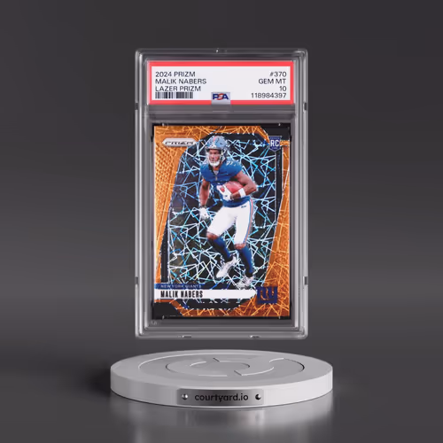 2024 Panini Prizm #370 Malik Nabers - Lazer Prizm (PSA 10 GEM MINT)