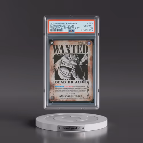 2024 One Piece OP09-Emperors in the New World #093 Marshall D. Teach - Wanted Alternate Art (PSA 10 