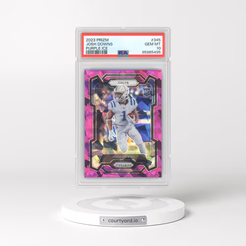 2023 Panini Prizm #345 Josh Downs - Purple Ice (PSA 10 GEM MINT)