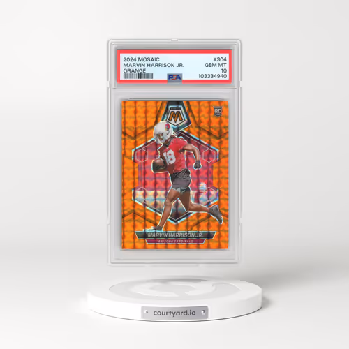 2024 Panini Mosaic #304 Marvin Harrison Jr. - Orange (PSA 10 GEM MINT)