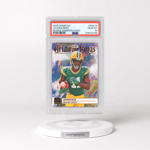 2023 Panini Donruss Rookie Gridiron Kings #RGK14 Jayden Reed (PSA 10 GEM MINT)