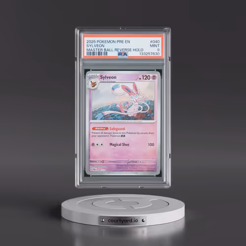 2025 Pokémon Pre EN-Prismatic Evolutions #040 Sylveon - Reverse Holo Master Ball (PSA 9 MINT)