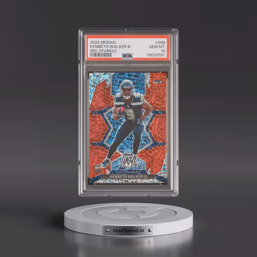 2022 Panini Mosaic #308 Kenneth Walker III - Red Sparkle (PSA 10 GEM MINT)