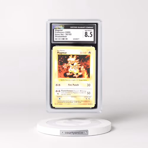 1999 Base Set #36/102 Magmar - Shadowless Shadowless (CGC 8.5 NM-MT+)