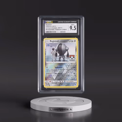 2017 Crimson Invasion #68/111 Registeel - Reverse Holo Pokémon League (CGC 9.5 MINT+)