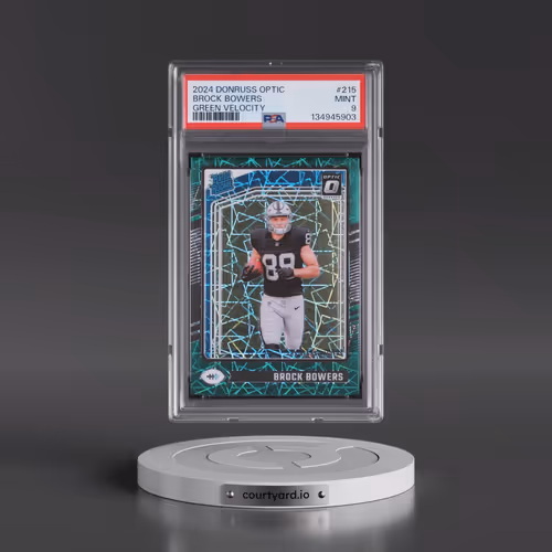 2024 Panini Donruss Optic #215 Brock Bowers - Green Velocity (PSA 9 MINT)