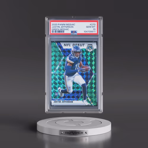 2020 Panini Mosaic #270 Justin Jefferson - Green Mosaic (PSA 10 GEM MINT)