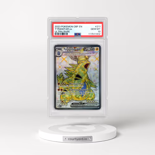 2023 Pokémon Obf EN-Obsidian Flames #211 Tyranitar EX - Holo Ultra Rare (PSA 10 GEM MINT)