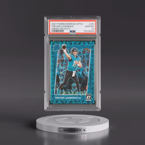 2021 Panini Donruss Optic #201 Trevor Lawrence - Green Velocity (PSA 10 GEM MINT)