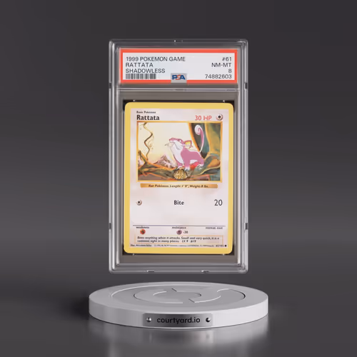1999 Pokémon Game #61 Rattata - Shadowless (PSA 8 NM-MT)