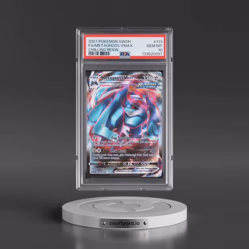 2021 Pokémon Sword & Shield Chilling Reign #113 Metagross Vmax - Full Art (PSA 10 GEM MINT)