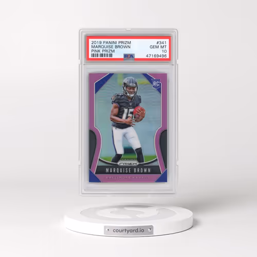 2019 Panini Prizm #341 Marquise Brown - Pink Prizm (PSA 10 GEM MINT)