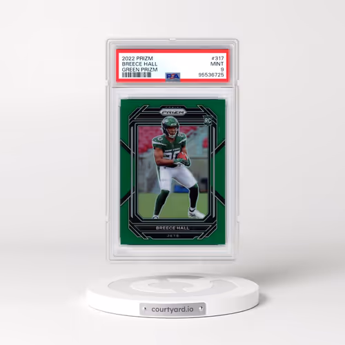 2022 Panini Prizm #317 Breece Hall - Green Prizm (PSA 9 MINT)