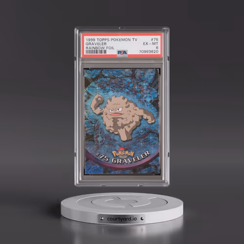 1999 Topps Pokémon TV #75 Graveler - Rainbow Foil (PSA 6 EX-MT)