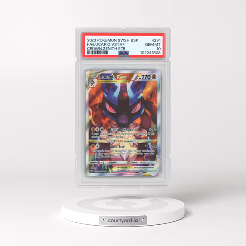 2023 Pokémon Swsh Black Star Promo #291 Lucario Vstar - Full Art Crown Zenith Elite Trainer Box (PSA 10 GEM MINT)