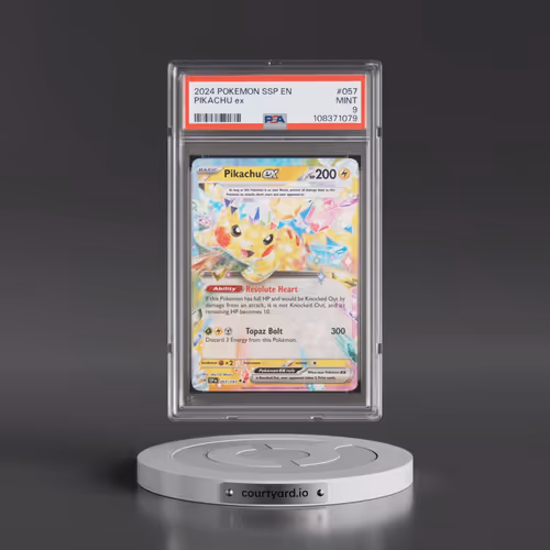 2024 Pokémon Ssp EN-Surging Sparks #057 Pikachu EX - Holo (PSA 9 MINT)
