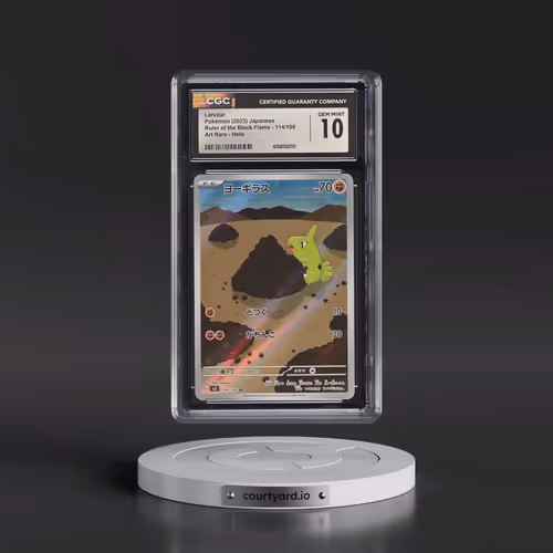 2023 Pokémon SV3-Ruler of the Black Flame #114 Larvitar - Art Rare (CGC 10 GEM MINT)
