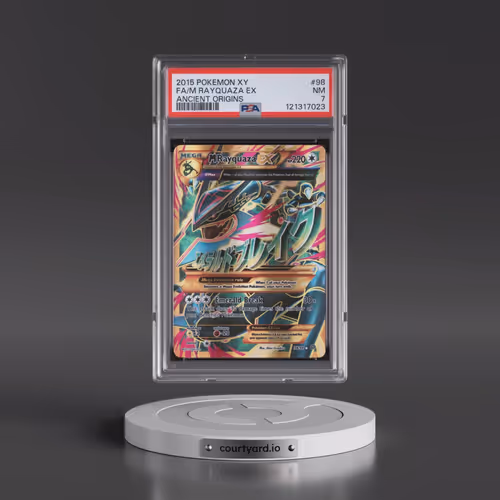 2015 Pokémon XY Ancient Origins #98 M Rayquaza EX - Holo Full Art (PSA 7 NM)
