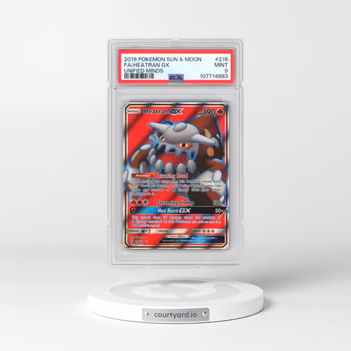 2019 Pokémon Sun & Moon Unified Minds #216 Heatran GX - Holo Full Art (PSA 9 MINT)