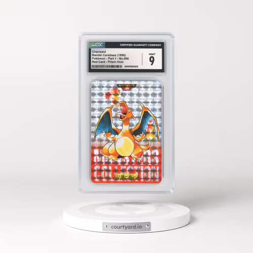 1996 Japanese Bandai Carddass #6 Charizard - Full Art Holo Red Card (CGC 9 MINT)