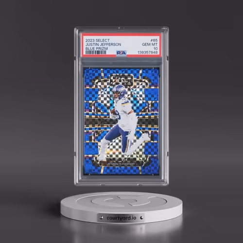 2023 Panini Select #65 Justin Jefferson - Blue Prizm (PSA 10 GEM MINT)