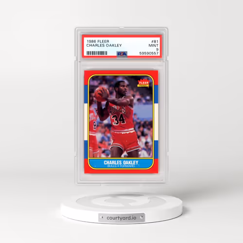 1986 Fleer #81 Charles Oakley (PSA 9 MINT)