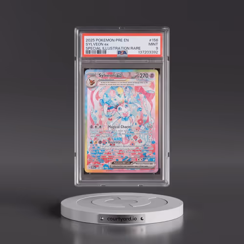 2025 Pokémon Pre EN-Prismatic Evolutions #156 Sylveon EX - Holo Special Illustration Rare (PSA 9 MIN