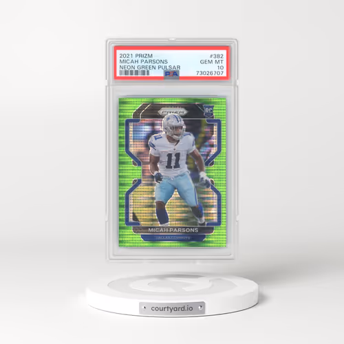 2021 Panini Prizm #382 Micah Parsons - Neon Green Pulsar (PSA 10 GEM MINT)