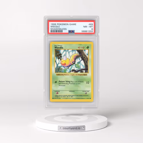 1999 Pokémon Game #69 Weedle - Shadowless (PSA 8 NM-MT)