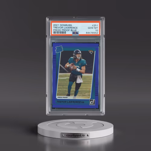 2021 Panini Donruss #251 Trevor Lawrence - Press Proof Blue (PSA 10 GEM MINT)