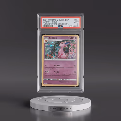 2021 Pokémon Swsh Black Star Promo #174 Espeon - Holo Fusion Strike Three Pack Blisters (PSA 9 MINT)