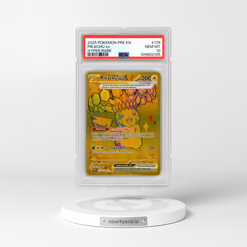 2025 Pokémon Pre EN-Prismatic Evolutions #179 Pikachu EX - Holo Hyper Rare (PSA 10 GEM MINT)