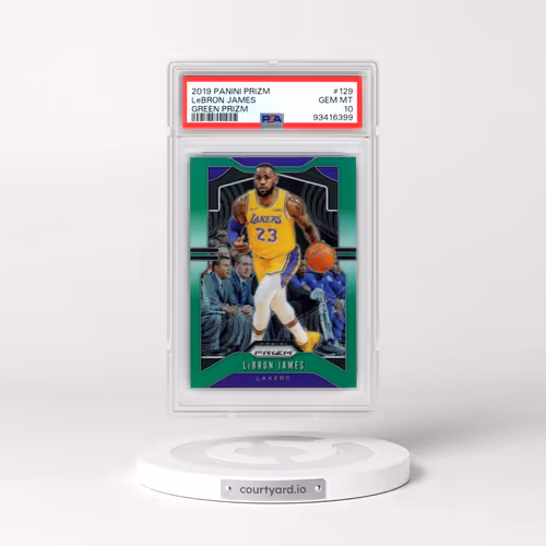 2019 Panini Prizm #129 LeBron James - Green Prizm (PSA 10 GEM MINT)