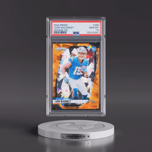 2024 Panini Prizm #365 Ladd McConkey - Orange Ice (PSA 10 GEM MINT)