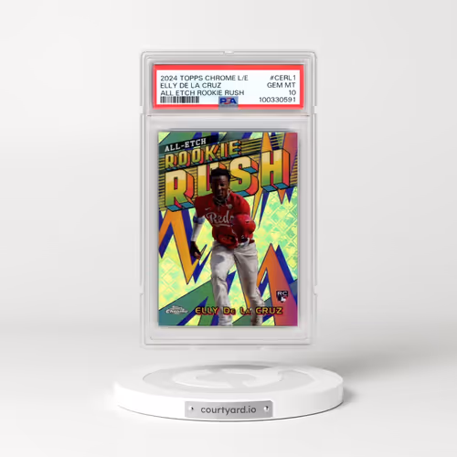 2024 Topps Chrome Logofractor Edition Chrome All Etch Rookie Rush #CERL1 Elly de La Cruz (PSA 10 GEM MINT)