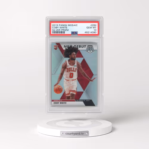 2019 Panini Mosaic #264 Coby White - Silver Prizm (PSA 10 GEM MINT)