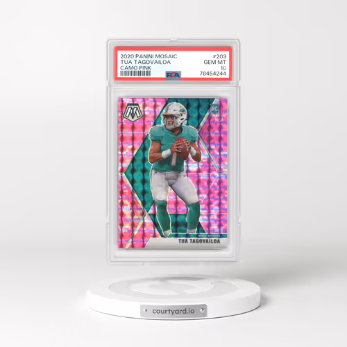 2020 Panini Mosaic #203 Tua Tagovailoa - Camo Pink (PSA 10 GEM MINT)