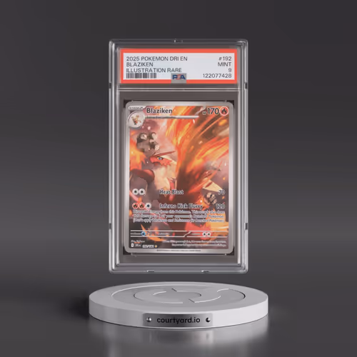 2025 Pokémon Dri EN-Destined Rivals #192 Blaziken - Illustration Rare (PSA 9 MINT)