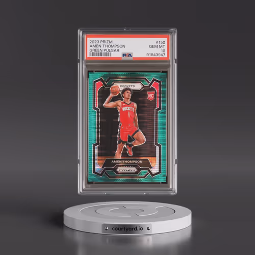 2023 Panini Prizm #150 Amen Thompson - Green Pulsar (PSA 10 GEM MINT)