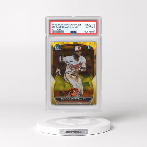 2023 Bowman Draft Sapphire Edition #BDC188 Enrique Bradfield Jr. - Yellow (PSA 10 GEM MINT)