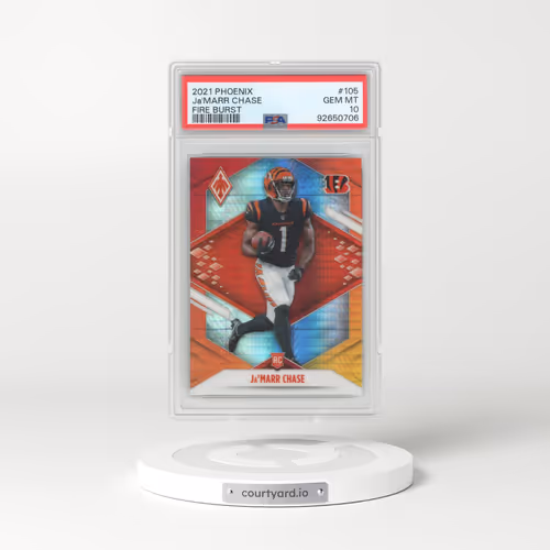 2021 Panini Phoenix #105 JA'Marr Chase - Fire Burst (PSA 10 GEM MINT)