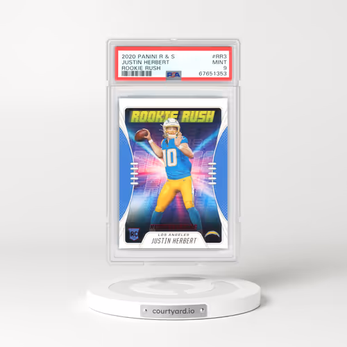 2020 Panini Rookies & Stars Rookie Rush #RR3 Justin Herbert (PSA 9 MINT)