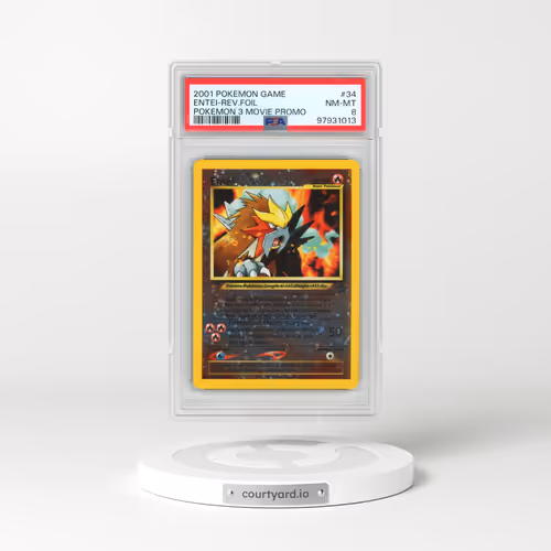 2001 Pokémon Game Movie #34 Entei - Reverse Foil Pokemon 3 Movie Promo (PSA 8 NM-MT)