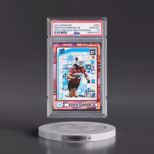 2024 Panini Donruss #393 Marvin Harrison Jr. - Optic Preview-Red Pandora (PSA 10 GEM MINT)