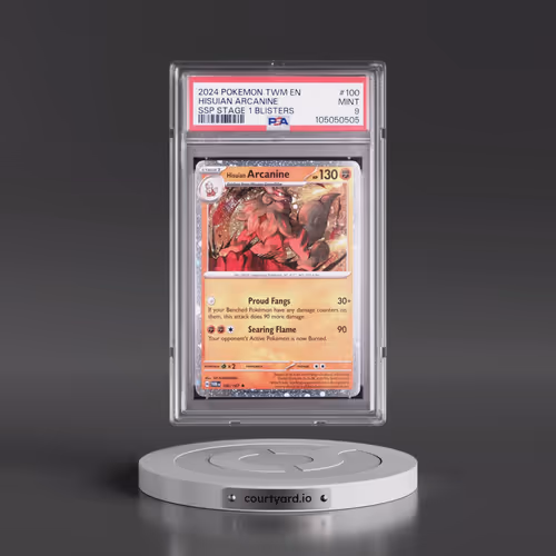 2024 Pokémon Twm EN-Twilight Masquerade #100 Hisuian Arcanine - Surging Sparks Stage 1 Blister (PSA