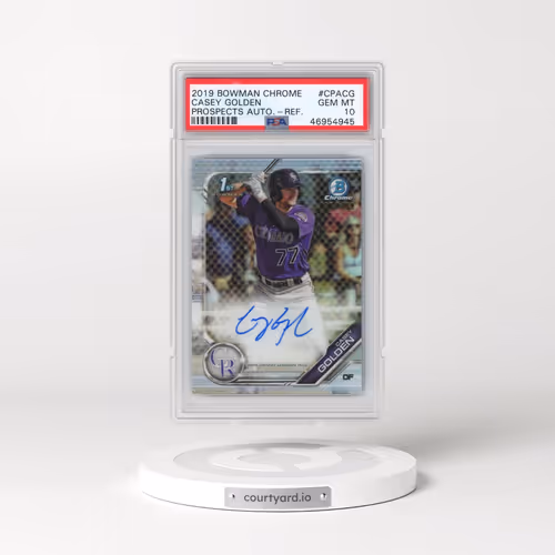 2019 Bowman Prospect Autographs Chrome #CG Casey Golden - Refractor (PSA 10 GEM MINT)