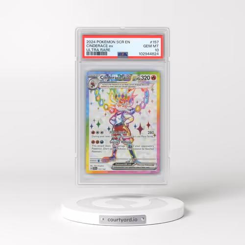 2024 Pokémon Scr EN-Stellar Crown #157 Cinderace EX - Holo Ultra Rare (PSA 10 GEM MINT)