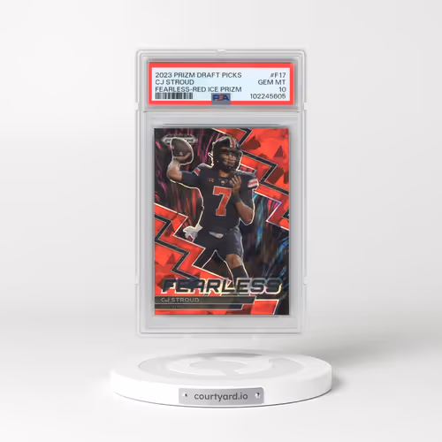 2023 Panini Prizm Draft Picks Fearless #F17 CJ Stroud - Red Ice Prizm (PSA 10 GEM MINT)