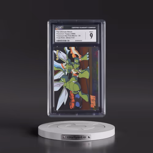 1999 Pokémon the First Movie #34 The Ultimate Match - First Print (Blue Topps Logo) Silver Foil (CGC