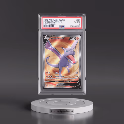2022 Pokémon Sword & Shield Lost Origin #179 Aerodactyl V - Holo Full Art (PSA 6 EX-MT)